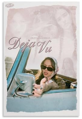 XQHMEP Olivia Poster, Rodrigo-Album, Deja Vu, Poster, Leinwand, Wandkunst für Zuhause, Wohnzimmer, Schlafzimmer, Dekoration, Gemälde, 40 x 60 cm, ungerahmter Stil
