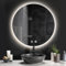 Warmiehomy Round Bathroom Mirror with LED Lights,600mm Illuminated LED Bathroom Mirror Wall Mounted,Bathroom Mirror with 3 Colour Lighting,Anti-fog,Waterproof IP44,Touch Control