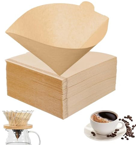 Kaffeefilter Papier Größe 1, 200 Stück V-Förmiger Kaffeefilter Kegel,Kaffeefilter Coffee Papierfilter Für Kaffeemaschinen Kaffeekanne Filterbecher (1-2 Tassen)