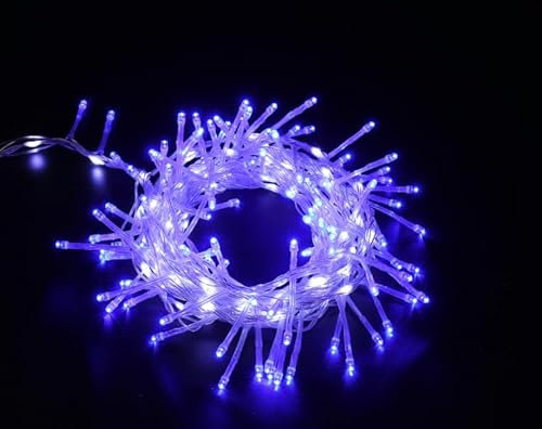 GlobaLink 500LED 10M Weihnachtsbeleuchtung Außen, LED Lichterkette mit Dauernbeleuchtungs- und Wasserstrom-Doppelmodus, IP44 Wasserdicht, für Weihnachtsbaum, Balkon, Garten, Terrasse-blau