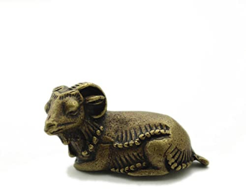 Skulpturen Statue Messing Ziege Einrichtung Schreibtisch Desktop Antike Kupferwaren
