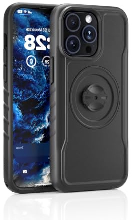 Bike Phone Case Compatible with Garmin Computer Mount for iPhone 15 Pro | Integrated Quarter-Turn Adapter, Twist-on Lock, Snug Fit, Ultra-Slim, Sturdy & Stable, Secure Quick Release for Cycling