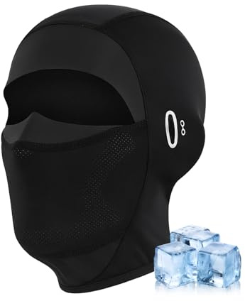 leruiyezs Sturmhaube Sommer für Herren und Damen, Atmungsaktive Sturmhaube mit UV Schutz und Brillenschlitzen, Elastische Kühlende Sturmmaske für Motorrad, Fahrrad, Outdoor Sportarten und Arbeit(Kurz)