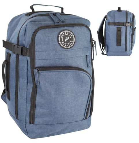 Bordlite Ryanair 40x20x25cm Underseat Cabin Backpack – Airline Approved Carry On Bag for Ryanair, EasyJet, Jet2 & More – Lightweight Travel Rucksack Fits Free Under Seat