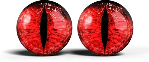 Yeux réalistes en verre de 2,5 cm - Motif iris vertical - Lot de 2 cabochons en forme de dôme - Fournitures d'art, taxidermie et fabrication de poupées - 25 mm (8-3-25)