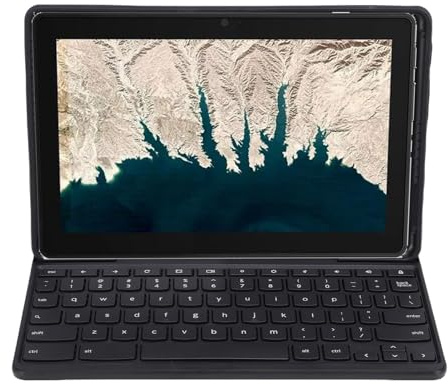 YUEHISY Étui Clavier pour Chromebook 10e, Connexion par Point Tactile Magnétique, Aucune Charge Nécessaire, Ajustement Précis ABS, Reconnaissance Automatique, alimenté par Tablett