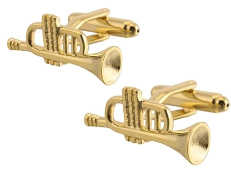 Manschettenknöpfe personalisiert, Musikinstrument-Trompeten-Manschettenknöpfe für Männer, Gold/Silber-Manschettenknöpfe für Unternehmen