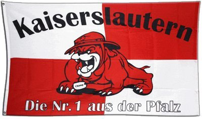 Flaggenfritze Fahne/Flagge Kaiserslautern Bulldogge + gratis Sticker