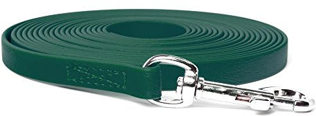 Mystique® Biothane Schleppleine 13mm vernäht mit HS Standard Karabiner beta grün 7,5m