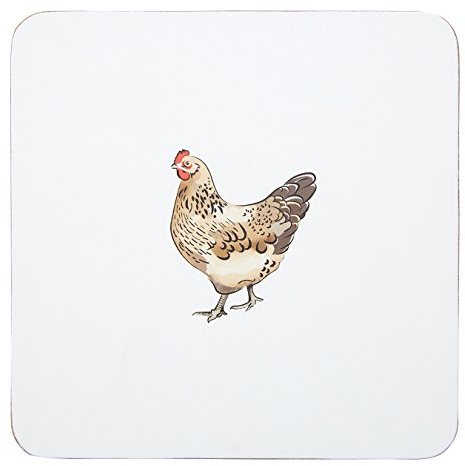 Premier Housewares Mrs Henderson Coasters, White, Set of 4