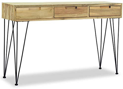 vidaXL Teak Massiv Konsolentisch Konsole Beistelltisch Schreibtisch Flurtisch