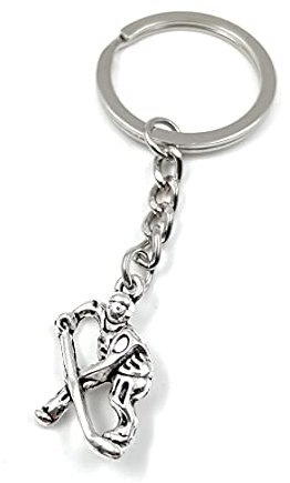 Onwomania - Hockey Spieler Sportler Schlüsselanhänger - Metall Glücksbringer ideal als Geschenk z.B. für den besten Freund, die beste Freundin, Mama - Für Männer, Frauen & Kinder