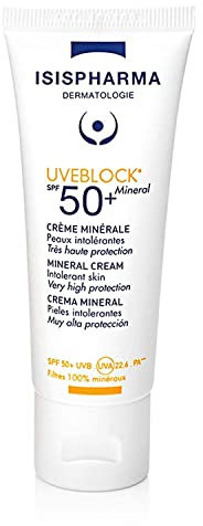 ISISPHARMA UVEBLOCK Spf 50+ Minérale Crème Minérale - Protection solaire - Fabrication Française