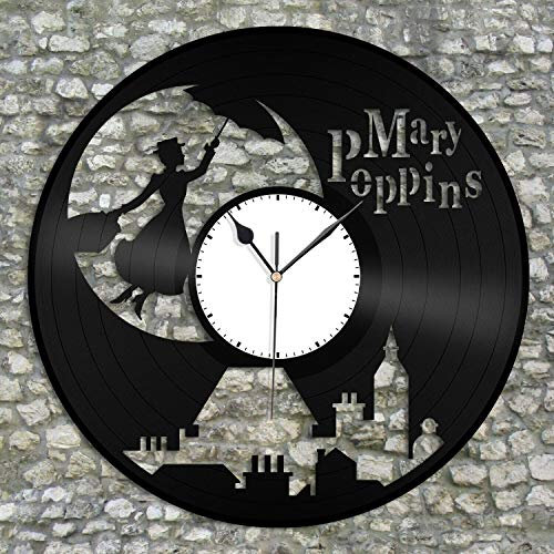 Mary Poppins - Orologio da parete in vinile, design unico, per gli amanti della musica, regalo per la casa, design vintage, per ufficio, bar, sala da pranzo