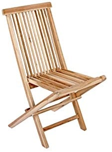 SAM Balkonstuhl Menorca, Teakholz massiv, zusammenklappbarer Gartenstuhl, Klappstuhl für Balkon, Garten & Terrasse
