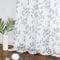 White-Grey Leaf Sheer Curtains for Living Room Bedroom 90 Inch Light Filtering Botanical Pattern Print Curtain Panels Rustic Floral Linen Textured Eyelet Voile Curtains for Dining 50 wide 2pcs