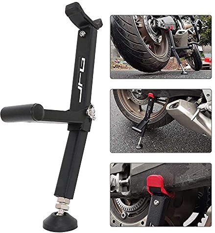 Cric de levage pour moto - Support de roue avant et arrière avec poignée pliable pour la plupart des roues de moto, Dirt Pit Bike On/Off Road - Noir