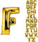 DekoRex Folienballon Gold 82cm Luftballon Geburtstag Hochzeit Deko (Buchstabe F)