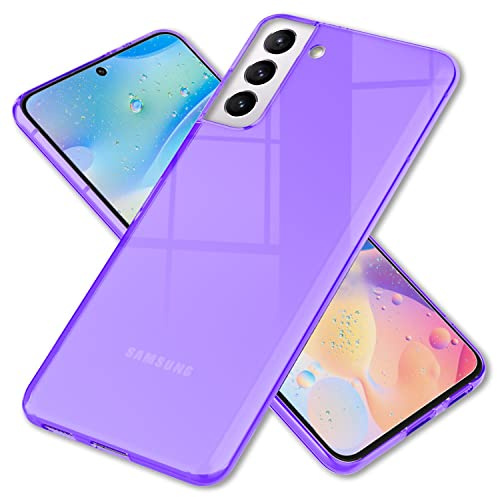 NALIA Neon Silikonhülle für Samsung Galaxy S22 - Hülle, Lila | Rutschfester Grip in der Hand, Kabelloses Laden, Bündiger Kamera-Abschluss, Erhöhter Rand zum Ablegen, VIBE
