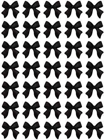 100 Pieces 3D Nail Bowknot, Mini Butterfly Bow Ties Nail Charms, Flatback Nail Art Resin Decoration for Nail Manicure Accessories Women Girls (Black)