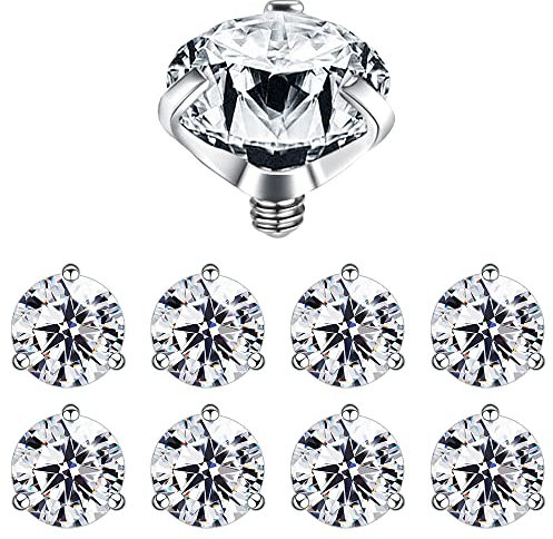 PunkTracker 14G Micro Dermal Anchor Tops Cubic Zirkon Chirurgenstahl Dermal Piercing Schmuck Oberfläche Haut Dermal Piercing Kit