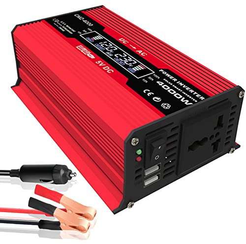 ROGHA Convertisseur 12v 110v 220v 300W Convertisseur de Tension 12v à 110v 220v Transformateur Onduleur Voiture,Red-220V