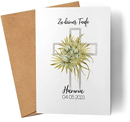 Kiddle-Design Karte Taufe Personalisiert Taufgeschenk Junge Mädchen Taufkarte Patenkind Glückwünsche zur Taufe Glückwunschkarte