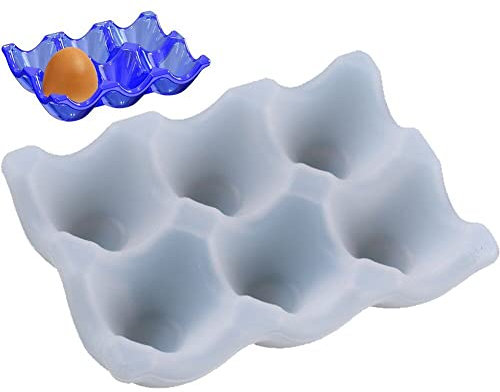 Wudaizhi 6-compartment Egg Storage Rack Silicone Mold, Diy Holder Tray Container Box, Handmade Craft Epoxy Mould