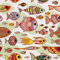 HEKO PANELS Oxford Wasserdichte Meterware Canvas-Stoff Polyester Zum Nähen Nähstoffe Dekostoffe Wasserabweisend Blickdicht Bemalte Fische 1 Meter 155 x 100 cm