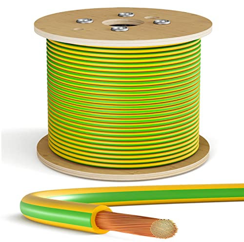 hb-digital 500m 10mm2 cavo di messa a terra H07V-K filo flessibile in rame a trefoli unipolare per impianti fotovoltaici cavo di cablaggio cavo di messa a terra in PVC cavo a filo sottile verde-giallo