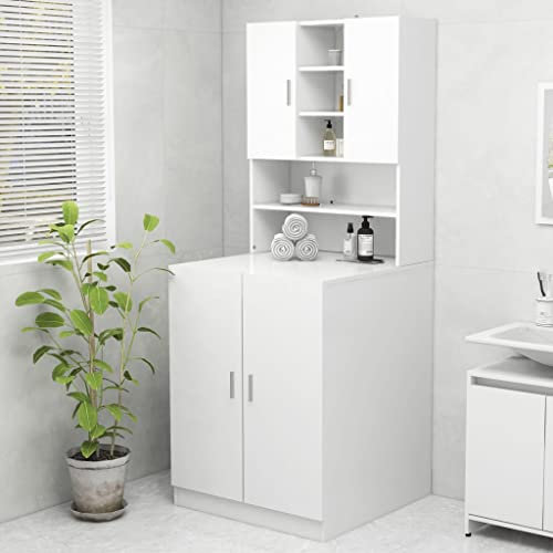 homiuse Armario de Lavadora 70,5x25,5x90 cm Mueble Lavadora Armario Lavadora Mueble para Lavadora Muebles para BañO Armario para Lavadora Mueble sobre Lavadora Armario para Lavadora Blanco