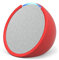 Echo Pop | Altavoz inteligente Bluetooth con Alexa de sonido potente y compacto | Blanco + funda blanda, Made for Amazon, para Echo Pop (modelo del 2023), Roja
