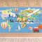 LOONELO Let The Adventure Begin Hintergrund Banner mit 180 x 110 cm, Abenteuer erwartet Bon Voyage Weltkarte Reise Fotografie Hintergrund für Babyparty, Geburtstag, Abschlussfeier, Party-Dekoration