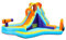 Tobogán acuático inflable, tobogán acuático inflable, espray de agua y piscina, pared de escalada en roca, tobogán acuático comercial material extra grueso costuras duraderas, castillo hinchable