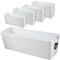 12x Ordnungsbox - 10 cm hoch - WEISS - 30x10x10cm - 2 Liter - mit Beschriftungsclip Ordnungskorb Schublade - Organizerbox - Ordnungssystem Kunststoff - Aufbewahrung Bad Korb Schrank Schreibtisch Kiste
