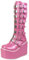 ticticlily Scarpe col Tacco Donna Plateau Zeppa Stivali Cerniera Lacci Wedge Boots High Heels F Rosa 37 EU