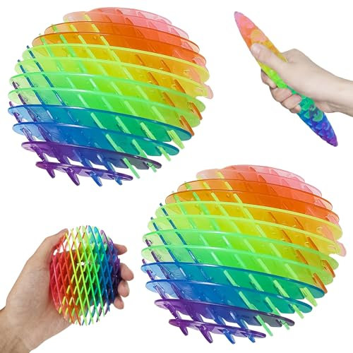 MILIAFLICK Anti Stress Spielzeug, 2 Stück Fidget Wurm Spielzeug, Stressabbau Twisty Wurm Flexibles, Formwandelnder Sensorisches, Stretchy Stress Relief