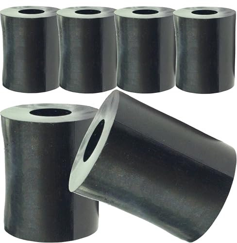 Lot de 6 rondelles d'espacement M6 en nylon noir (diamètre intérieur) 6,4 mm, diamètre extérieur 20 mm, épaisseur 25 mm, M6 x 20 mm x 25 mm