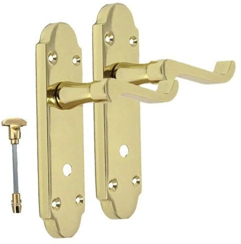 Epsom Door Handle - Brass Internal Bathroom Door Handles - Door Handles Internal Sets, Brass Door Handle Set for Internal Doors, Door Handle in Electro Brass, 170mm x 42mm
