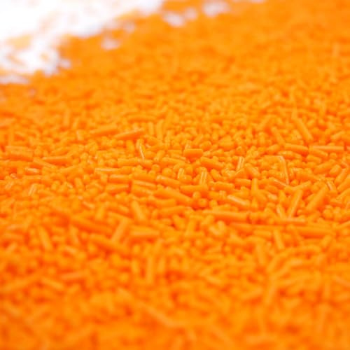 Streuselheld Jimmies Orange 120g Zuckerstreusel | Orange Sprinkles als kreatives Topping für Torten, essbare Deko-Streusel auf Muffins, Cupcakes und Geburtstagskuchen