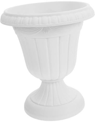 Happyyami Rustic Column Statue Planter Vintage Plastic Urn Pot for Succulent Outdoor Decor