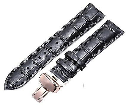 TVKSIPAR Echtes Lederarmband passend for Tissot passend for Le Locle T41 T006 PRC200 Uhrenarmband 18 19 20 21 22 mm Handgelenkgürtel Armband 1853 Uhrenarmband(Black gold clasp,18mm)