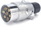 AOJO Prise Remorque 7 Broches Métal Male, Connecteur Remorque 7Pin 12V Étanche, Fiche d'attache en métal 7 Pole - Fonte d'aluminium avec gabarit de câblage