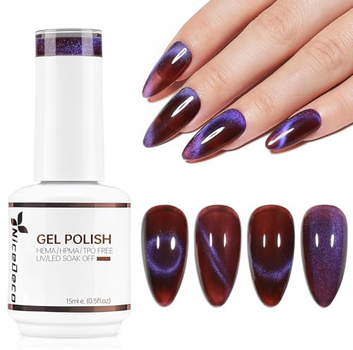 Nicedeco Cat Eye Gel Nail Polish, 15ML UV/LED Soak-Off Gel Polish Nail Art Manicure Pedicure, Salon & Home Use - Long Lasting & Easy to Apply 304