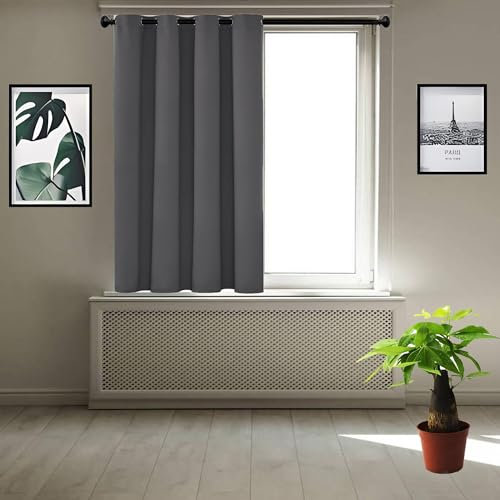 JIAHAO Thermovorhang Kälteschutz 220 x 120 cm Kälteschutz Wämreisolierende Vorhang Blickdicht Effektive Raumverdunkelung für Fenster Wohnzimmer, Dunkelgrau