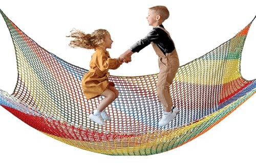 BERADNET Kletternetz Spielplatz Doppelschicht Schutznetz Kinder Spielplatz Sicherheitsnetz Klettergerüst Netz Schaukel Garten Spielplatznetz Baumhaus Netz, Mehrfarbig(2x3 m)