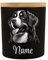 Girahlutions Leckerliglas | Kerzenglas Deco Glas Lichtglass Teelichtglas Matt Schwarz 400ml mit Bambusdeckel | Gravur Hunderasse Hund mit Name Personalisiert (Berner Sennenhund)