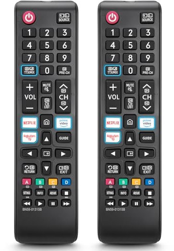 2er-Pack Universal Fernbedienung für alle Samsung Fernseher The Frame Curved Solar Crystal UHD LED HDTV Neo QLED 3D 4K 8K Smart TV Ersatz Fernbedienung für Samsung Fernbedienung Original BN59-01315B