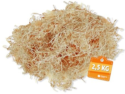 Holzwolle 2,5 kg - Füllmaterial ideal zur Dekoration | Naturbelasse & Staubarme Kiefernholzwolle | für kreative Bastelprojekte & dekorative Geschenkverpackungen