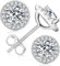 KRKC Halo Moissanit Ohrringe für Damen, Diamant Ohrstecker 1,6 Karat, 925 Silber Weißgold vergoldet VVS1 D Farbe, Nickelfrei Schmuck Geschenk für Frau Mutter Freundin Sie